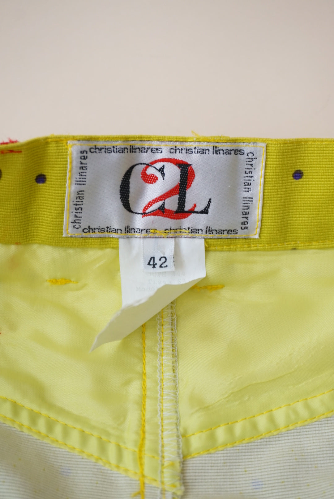 Christian Llinares Vintage Polka Dot Lime Green 90's Skirt - Size IT 42