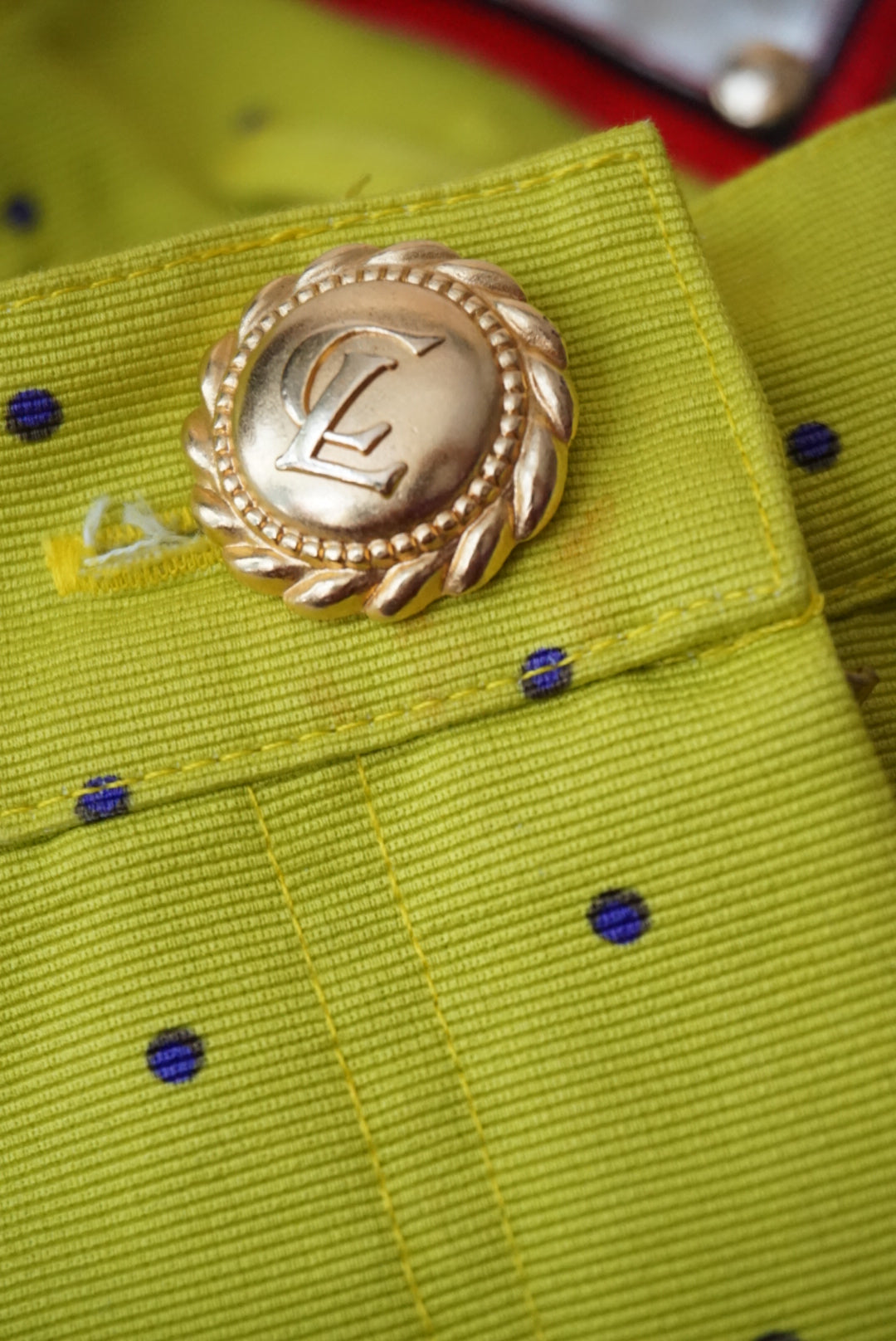 Christian Llinares Vintage Polka Dot Lime Green 90's Skirt - Size IT 42