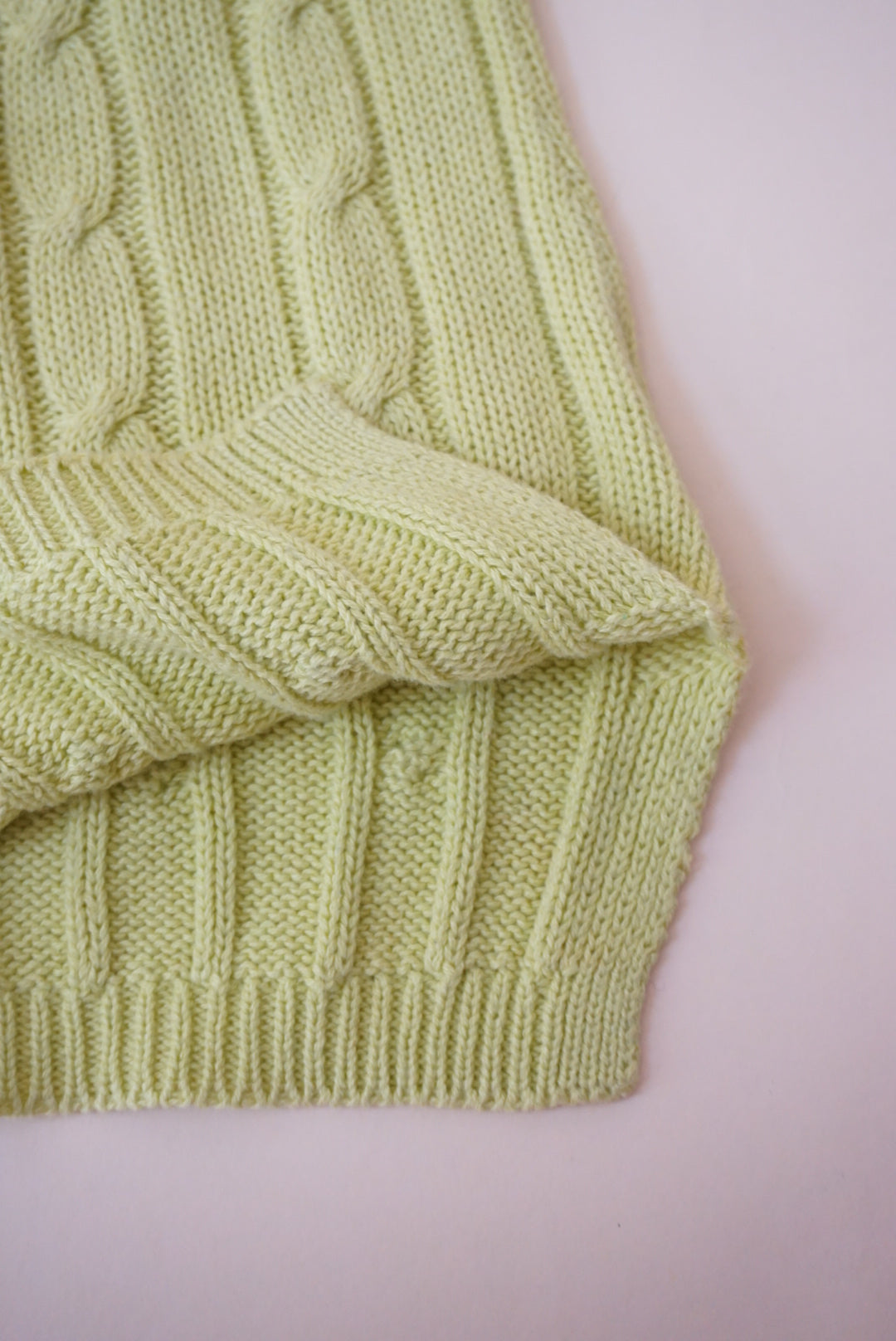 Vintage Pierre Cardin Cable Knit Green Abalone Polo - Size Medium