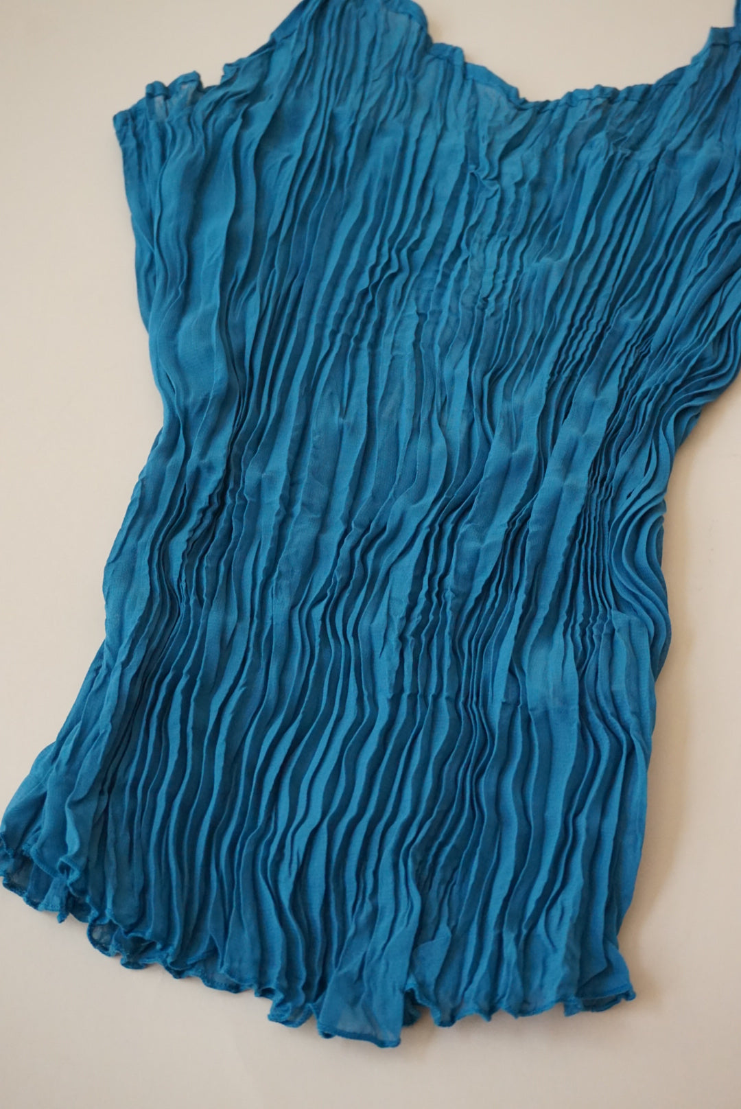 Kaelyn Max Plisse Blue Sheer Y2K Tank - Size Large