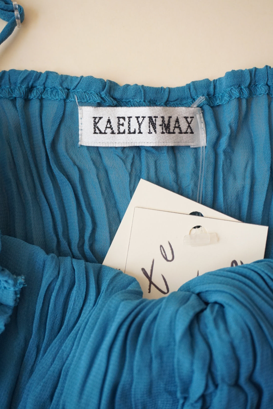 Kaelyn Max Plisse Blue Sheer Y2K Tank - Size Large