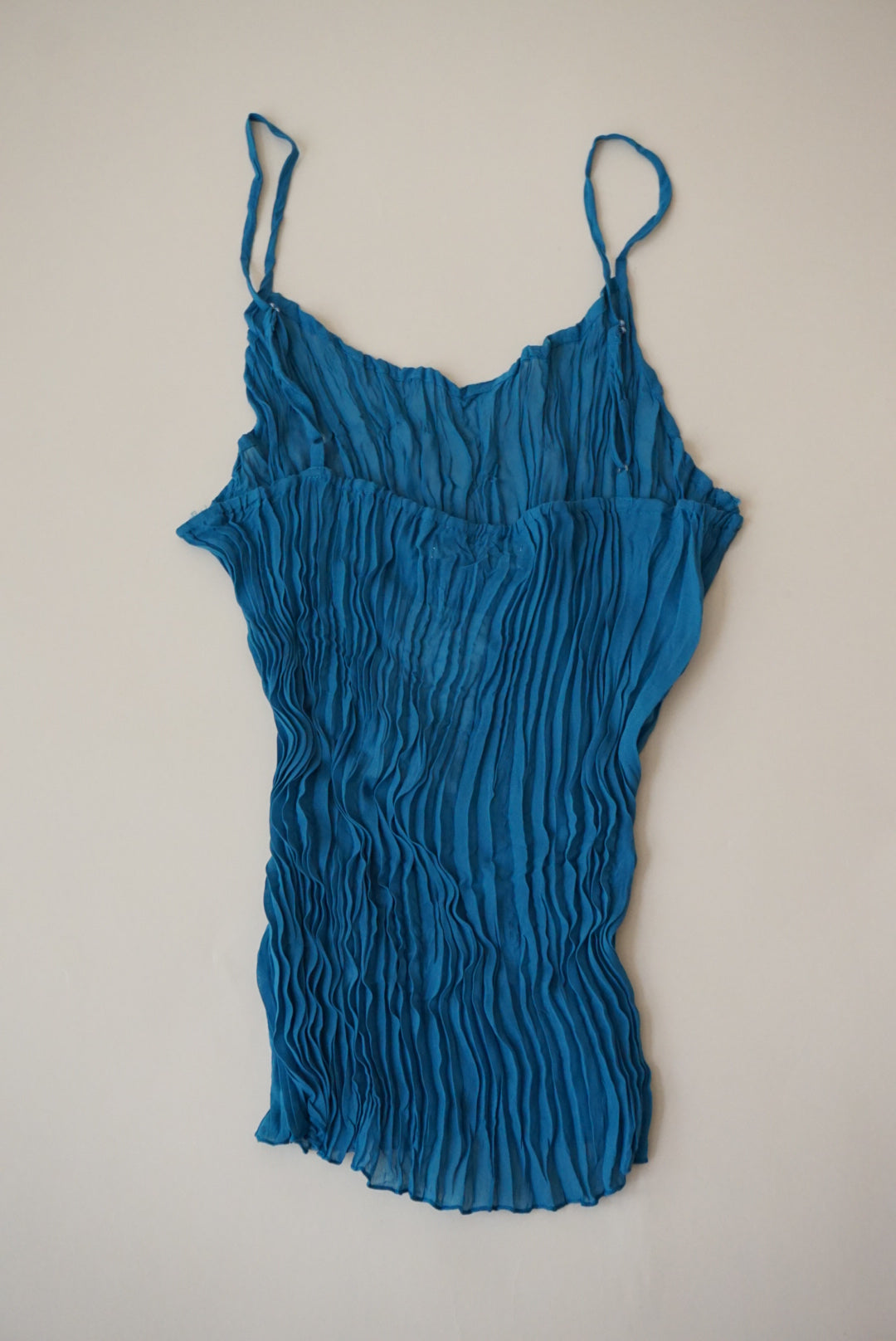 Kaelyn Max Plisse Blue Sheer Y2K Tank - Size Large