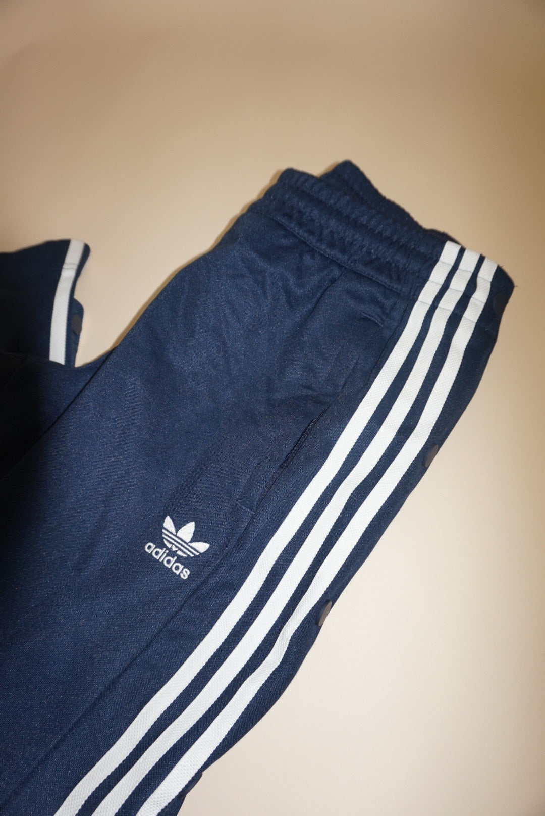 Adidas Navy Side Snaps Track Joggers - Size Small
