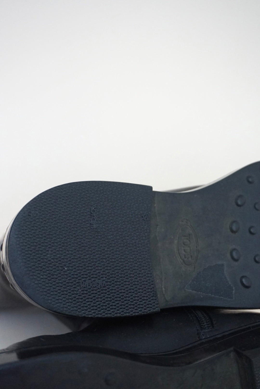 “Tod's” Black Leather Combat Boots - Size 8