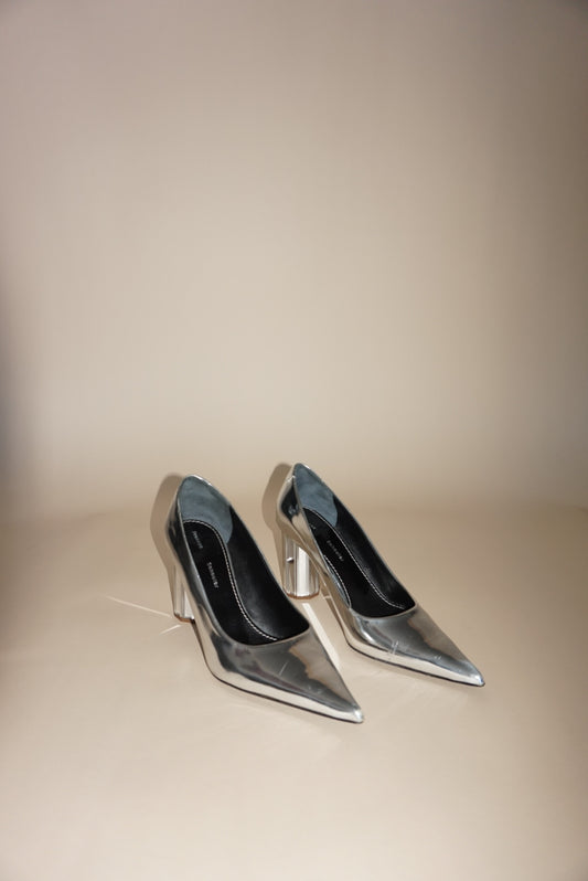 “Proenza Schouler” Silver Mirrored Heels - Size 36