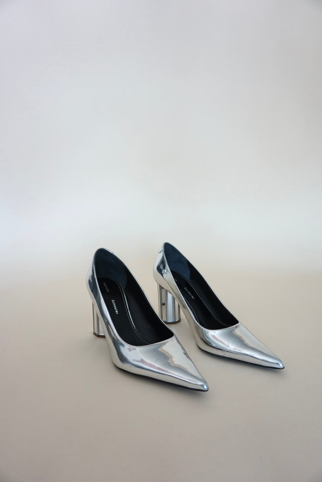“Proenza Schouler” Silver Mirrored Heels - Size 36