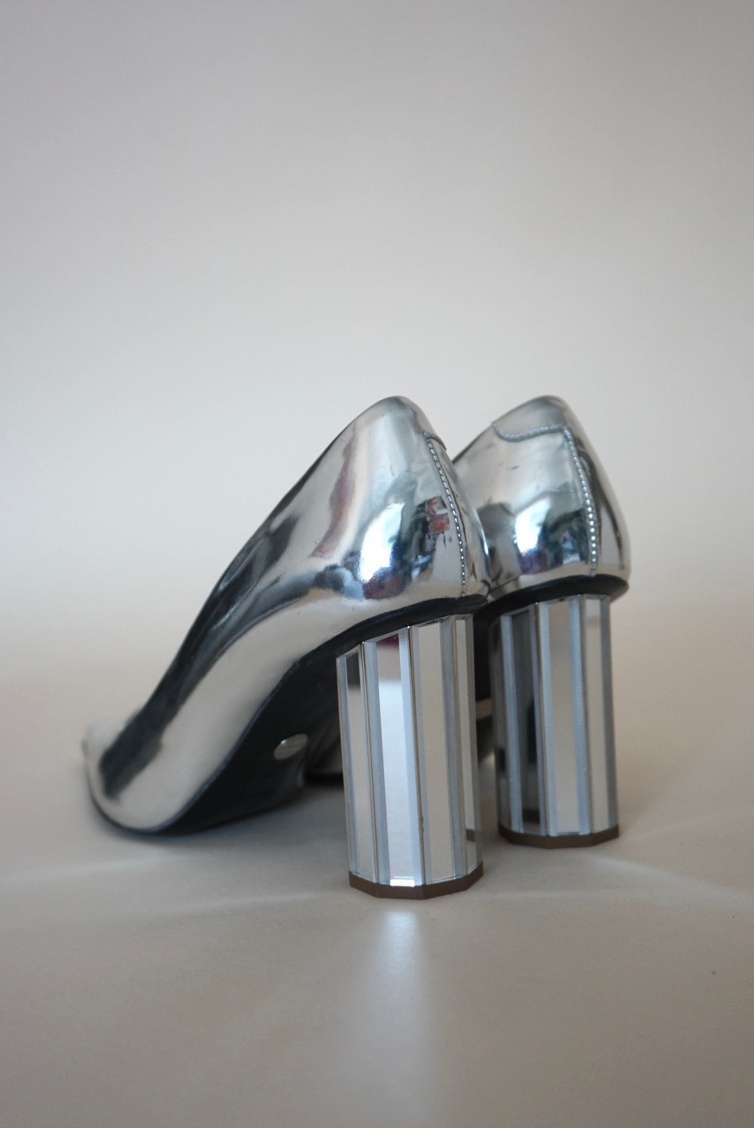“Proenza Schouler” Silver Mirrored Heels - Size 36