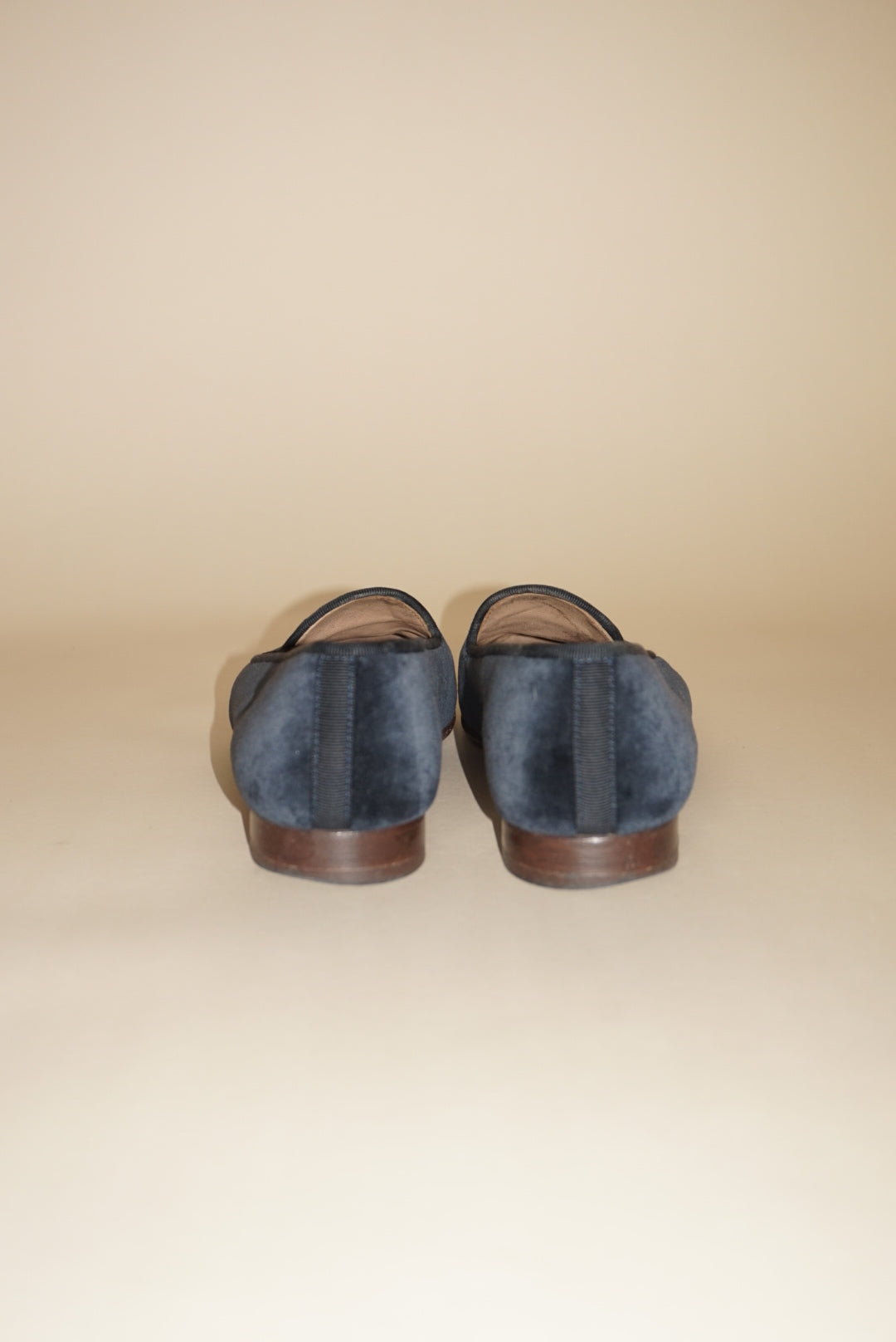 Stubbs & Wooten Navy Velvet "Storm" Palm Tree Embroidery Slipper Loafers - Size 8