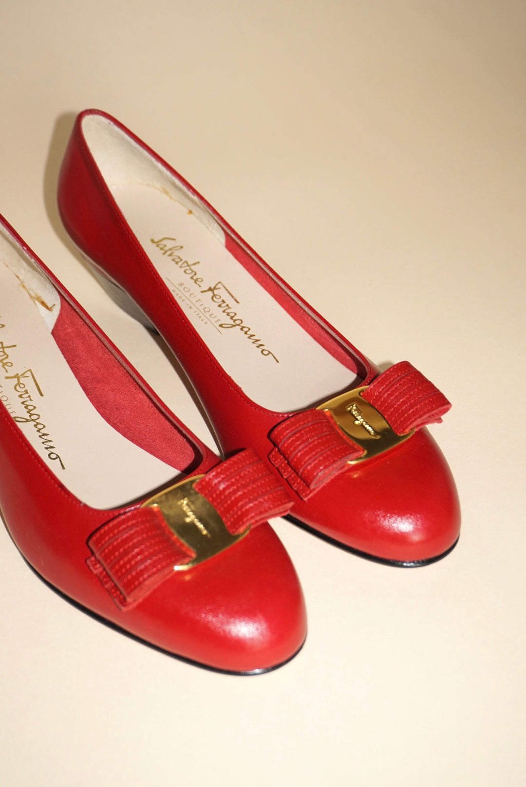 “Salvatore Ferragamo” "Vara" Red Heels NWT - Size 5.5