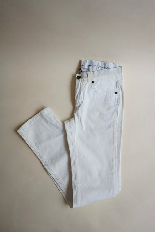 Lanvin x Acne Collab Ribbon Waist White Straight Leg Jeans - Size 27