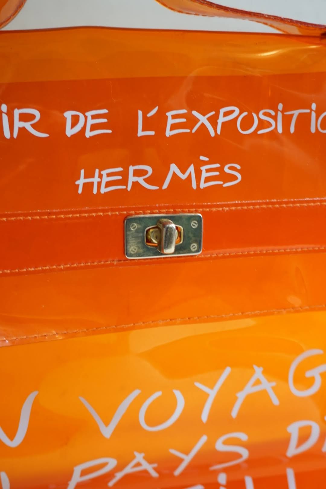 "Hermes" Vinyl Kelly 1998 Orange Beach Bag Souvenir De L'Exposition