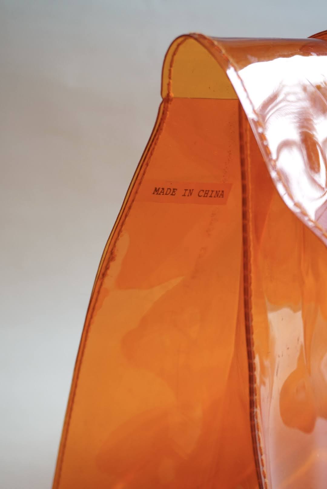 "Hermes" Vinyl Kelly 1998 Orange Beach Bag Souvenir De L'Exposition