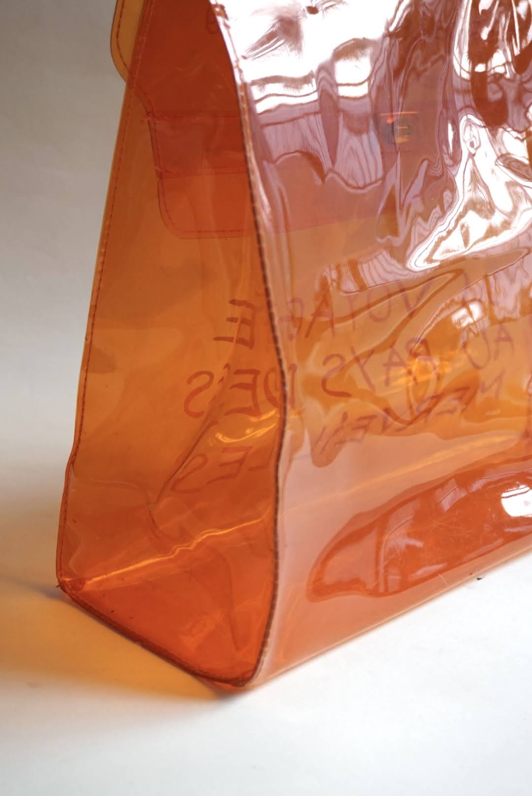 "Hermes" Vinyl Kelly 1998 Orange Beach Bag Souvenir De L'Exposition