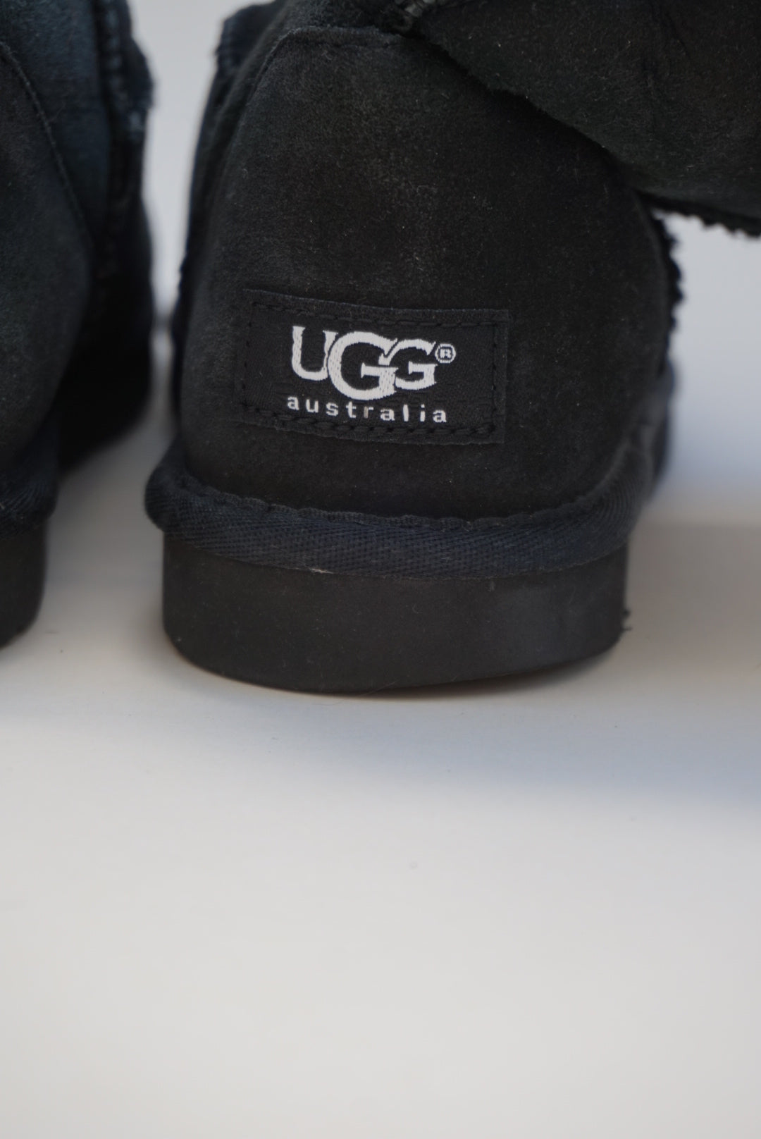 UGG Australia Classic Tall II Pull On Black Suede Sheepskin Boots - Size 6