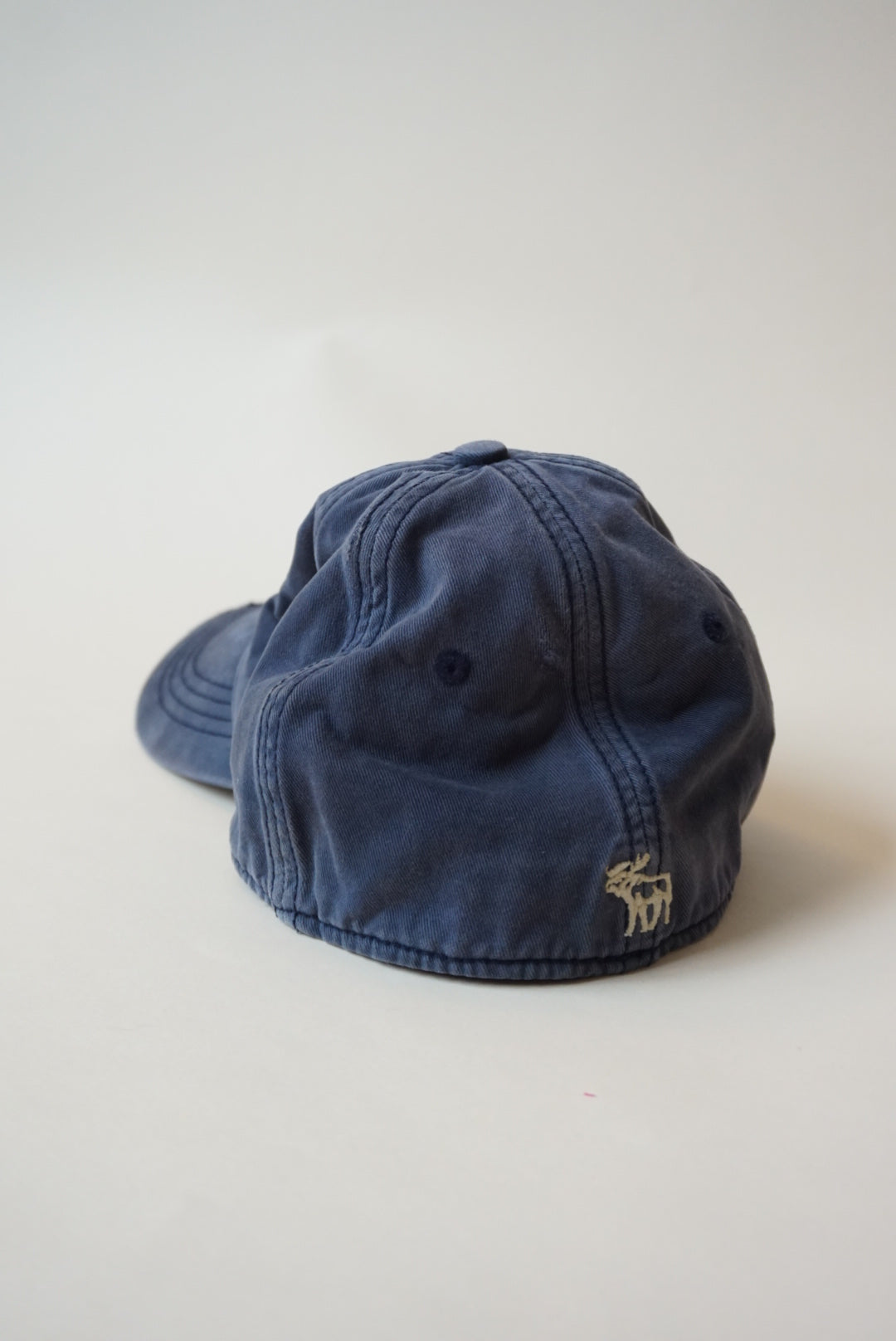"Abercrombie & Fitch" Y2K Logo Distressed Blue Baseball Cap - L / XL