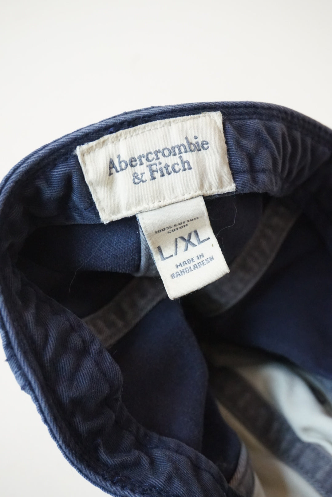 "Abercrombie & Fitch" Y2K Logo Distressed Blue Baseball Cap - L / XL
