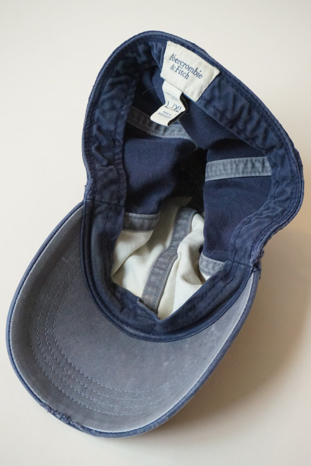 "Abercrombie & Fitch" Y2K Logo Distressed Blue Baseball Cap - L / XL
