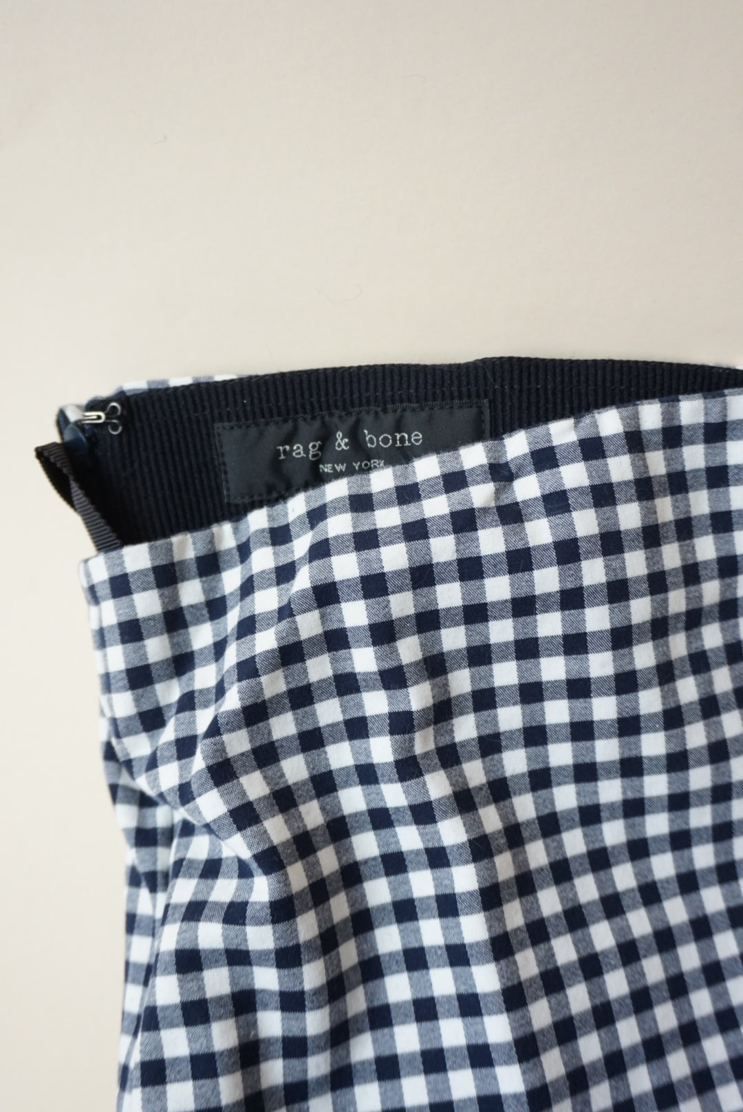 Rag & Bone Gingham "Simone" Navy/White Ankle Pants - Size 8