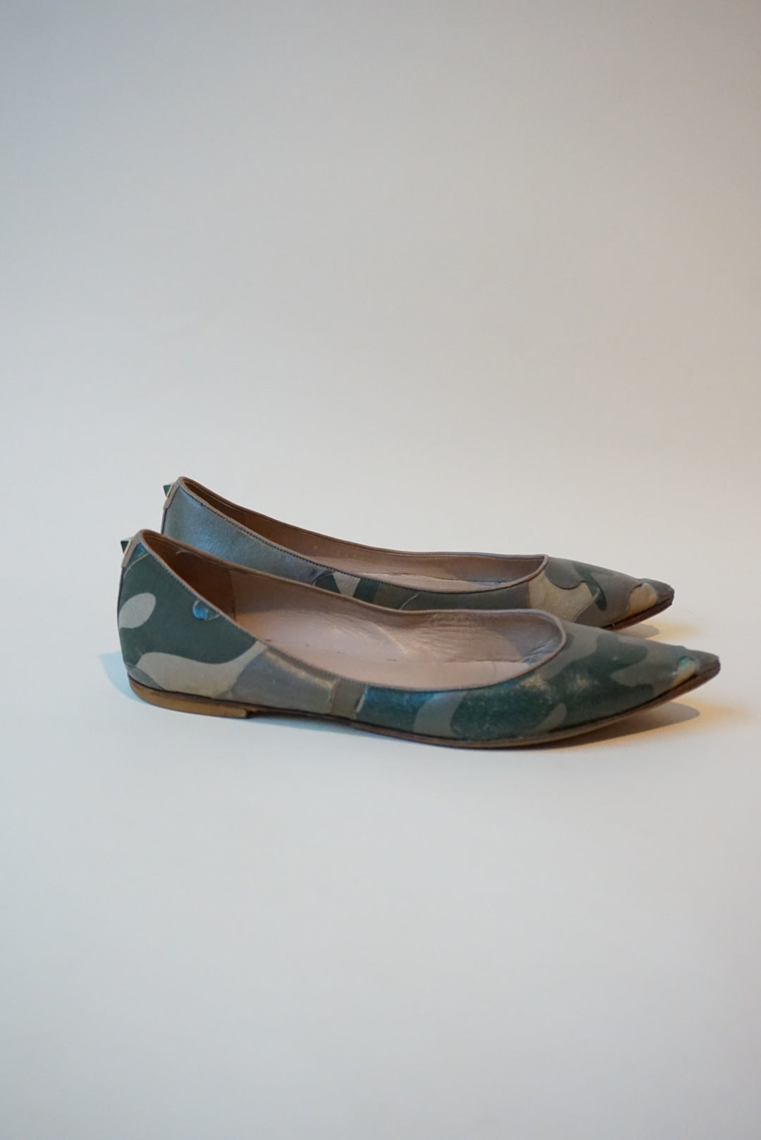 Valentino Garavani Camo Rockstud Flats - Size 37.5