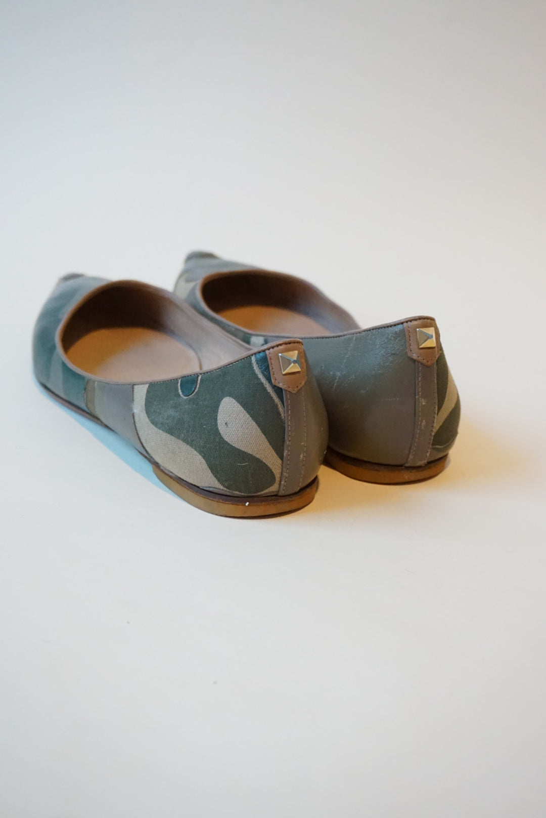 Valentino Garavani Camo Rockstud Flats - Size 37.5