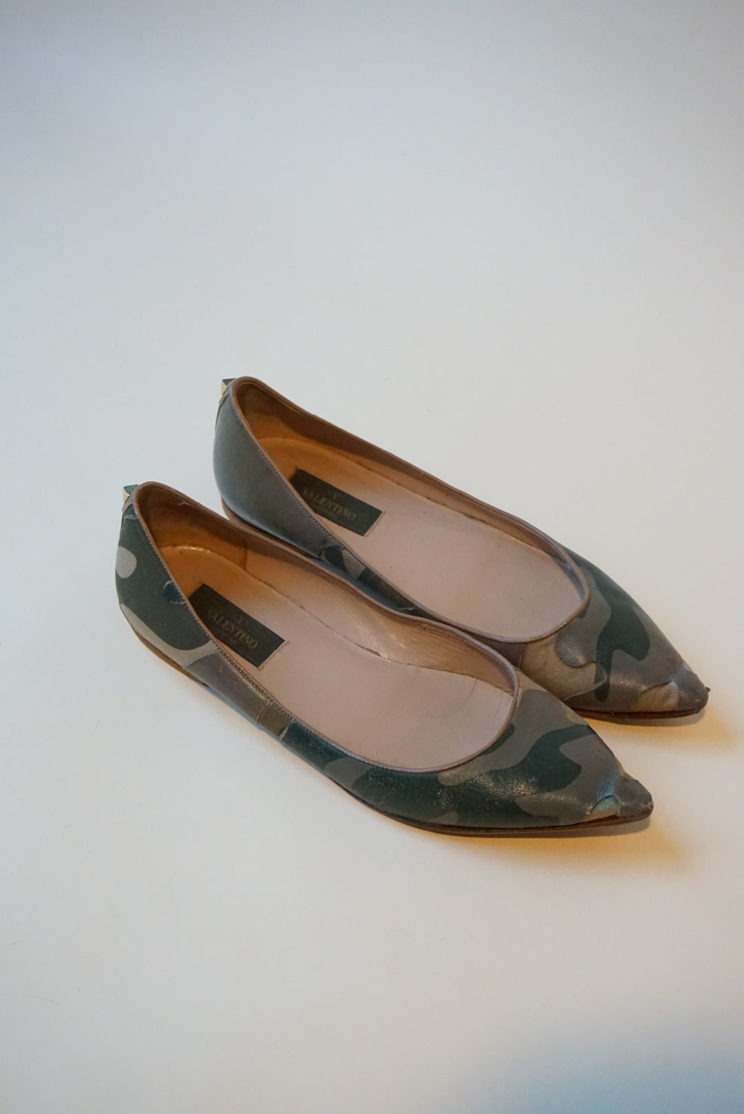Valentino Garavani Camo Rockstud Flats - Size 37.5