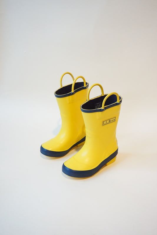 L.L. Bean Toddlers Yellow/Navy Rainboots - Size 8