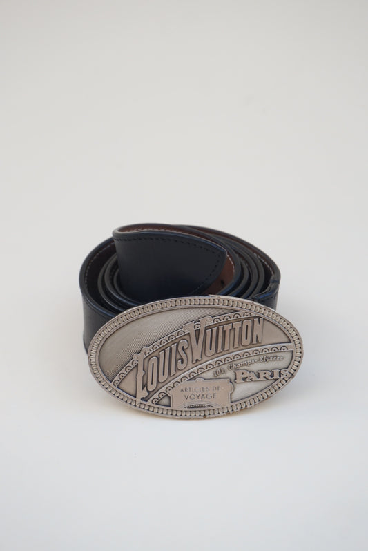“Louis Vuitton” 2010 El Dorado Oval Buckle Leather Belt