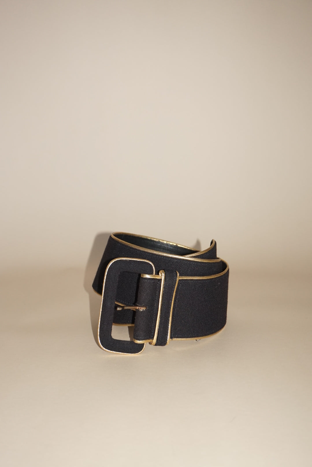 Vintage Fabric Gold Trim Wide Belt