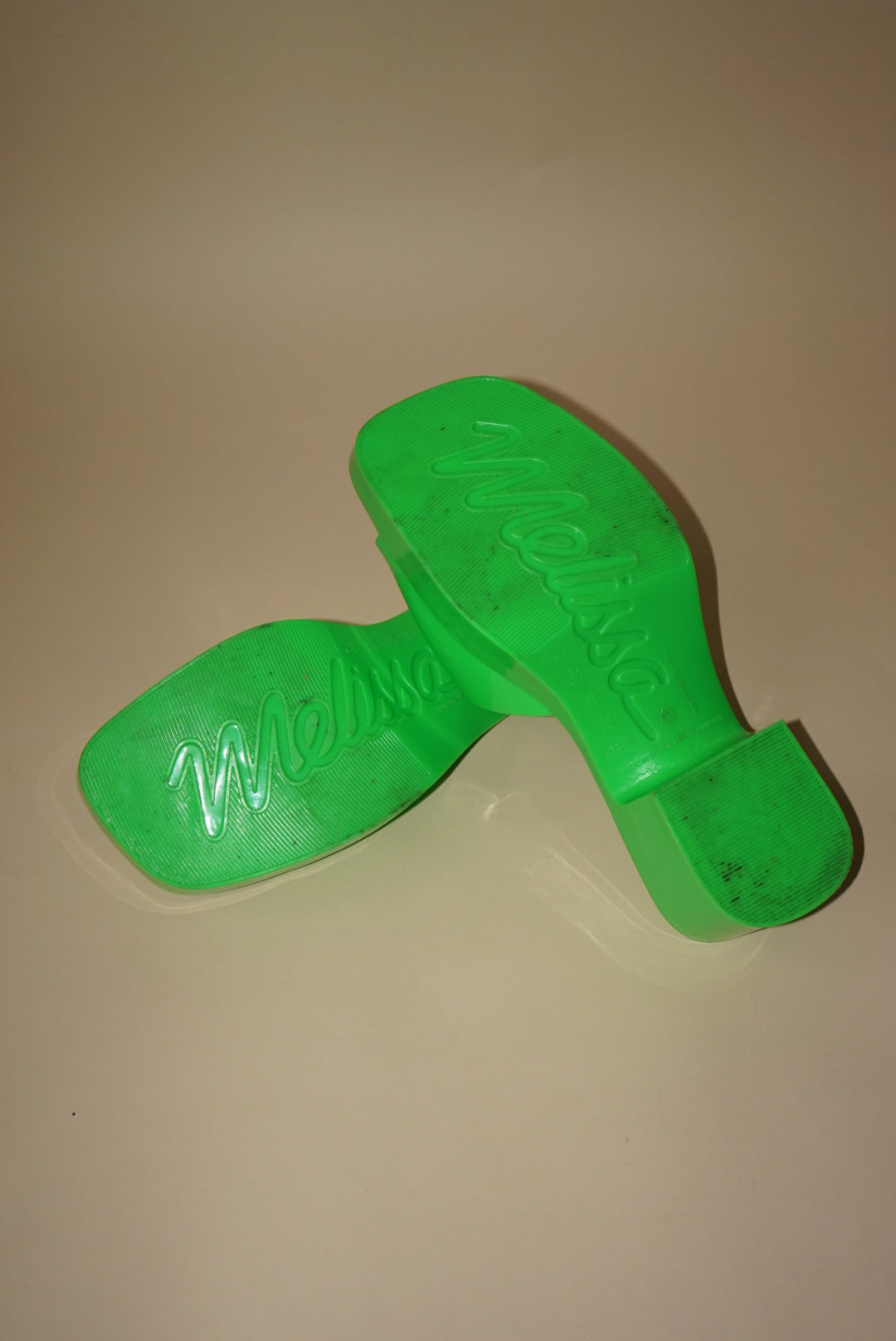 Melissa "Shape" Lime Green Y2K Style Mule - Size 7