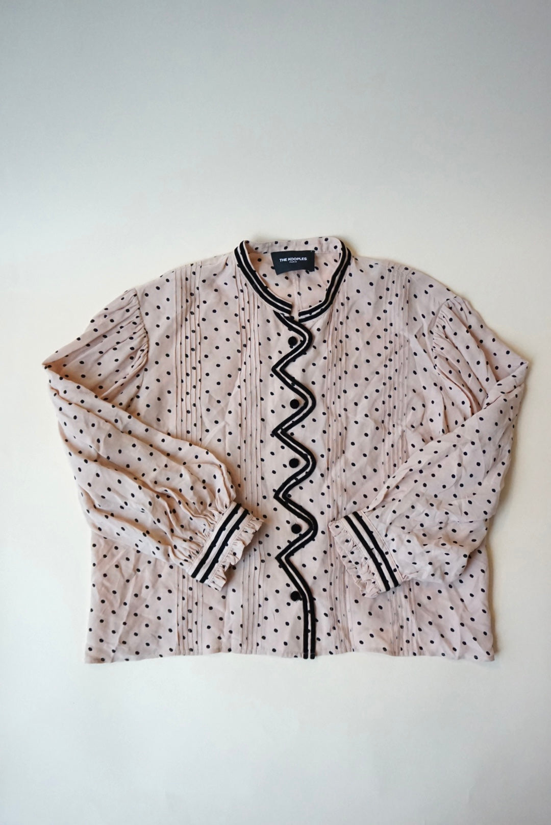 The Kooples Silk Polka Dot Velvet Blouse - Size 1 / XS