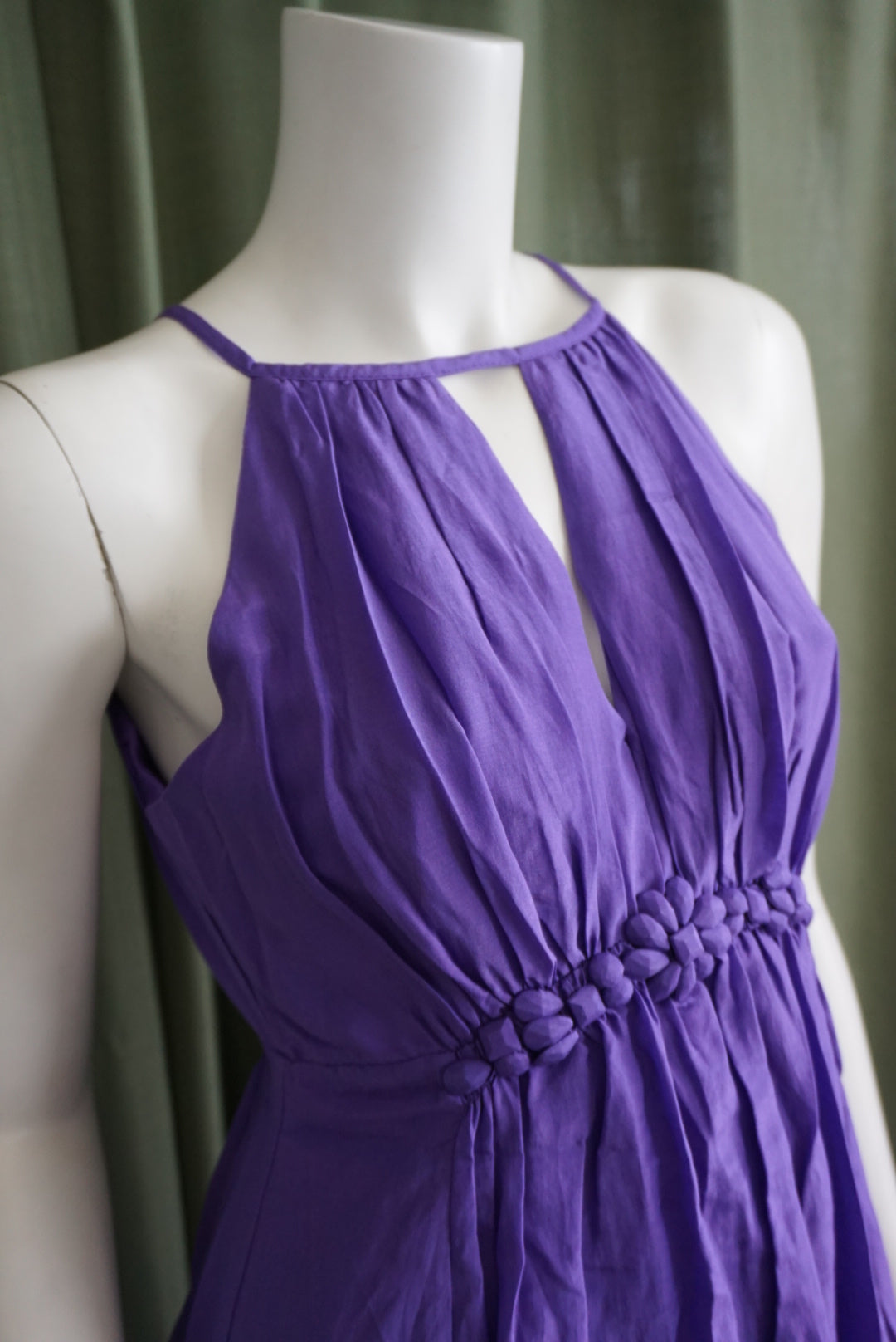 Elsey Silk Blend Purple Halter Dress NWT - Size Medium