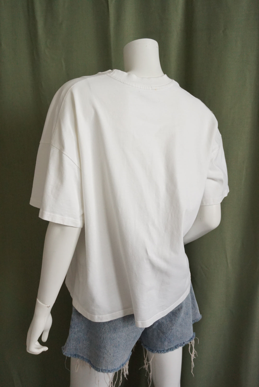 Jil Sander White Cotton Heavy Weight Oversized Logo Tee