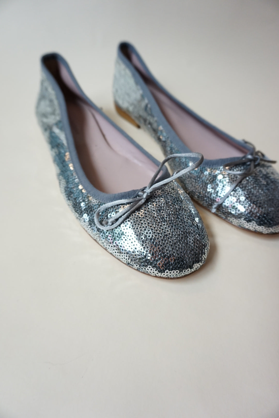 Andrea Carrano Silver Sequin Ballet Flat - Size 39