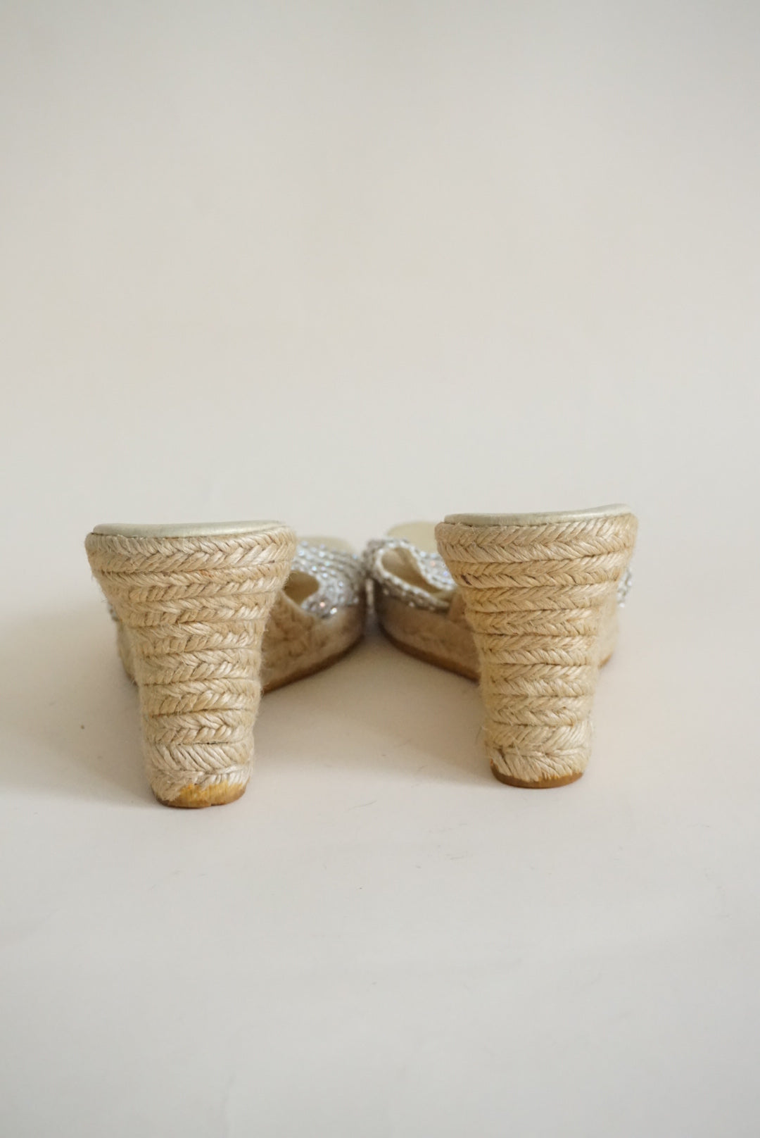 VTG Aldo Beaded Mesh Y2K Braided Wedge Sandals Made in Brazil - Size 40 / 9.5