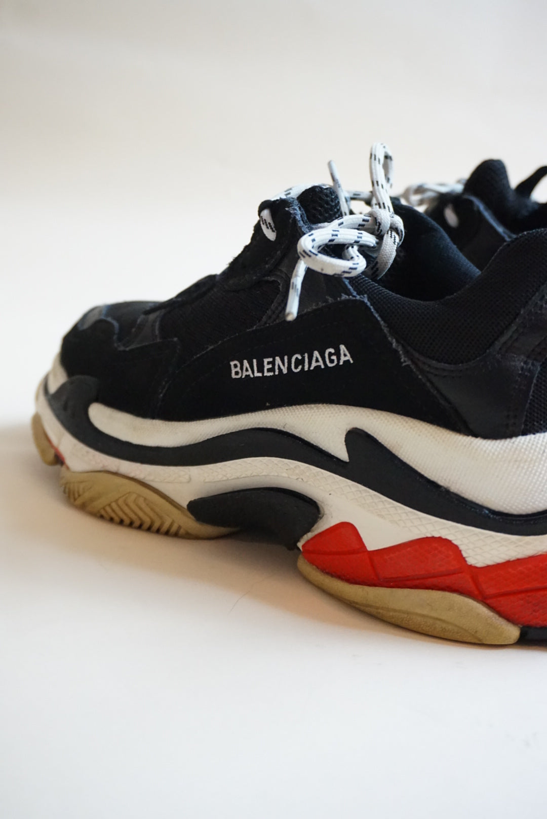 "Balenciaga" Triple S Mesh/ Leather Trainers - Size EU 39