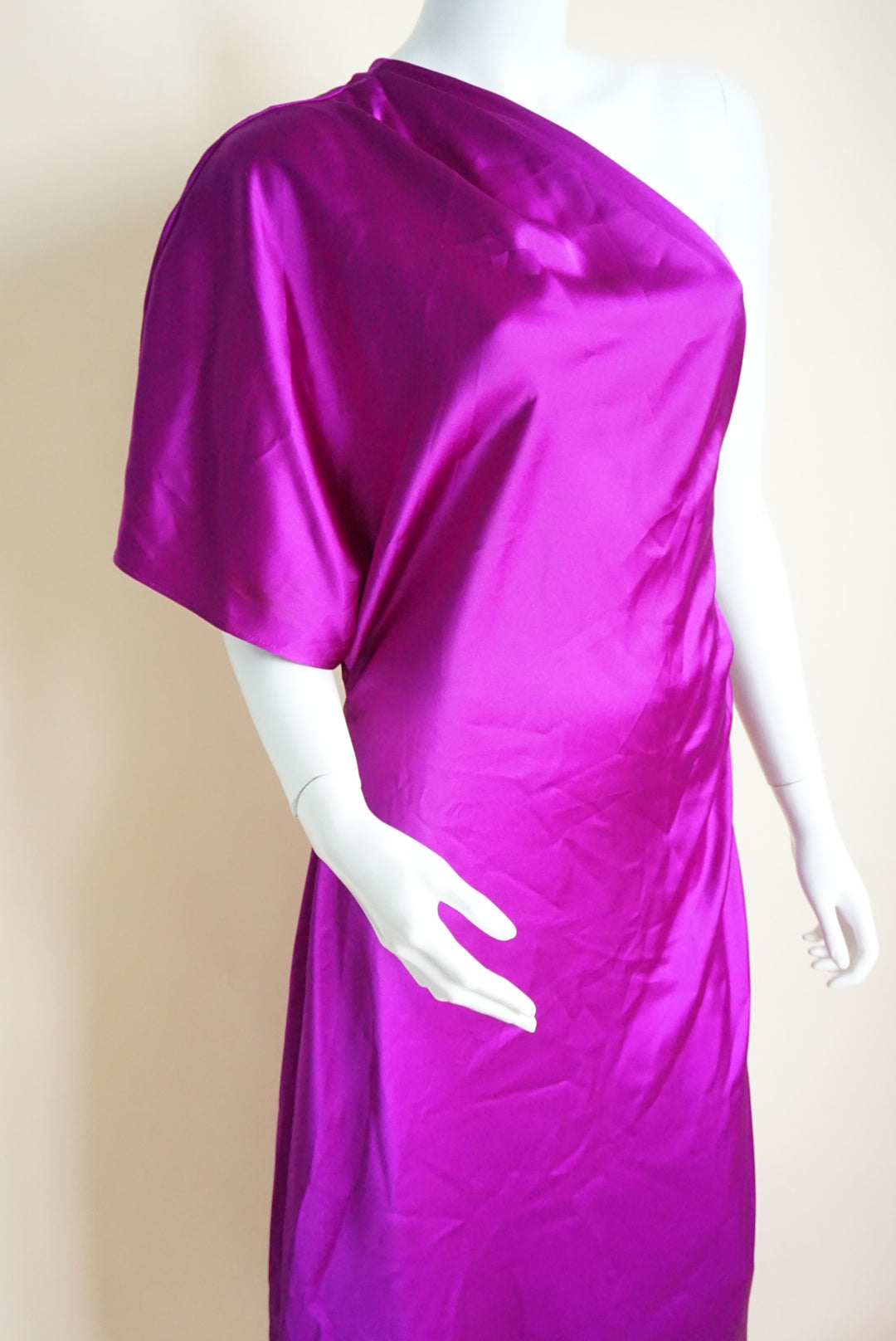 Zara Purple Satin One Shoulder Aysmmetric Midi Dress NWT - Size XL