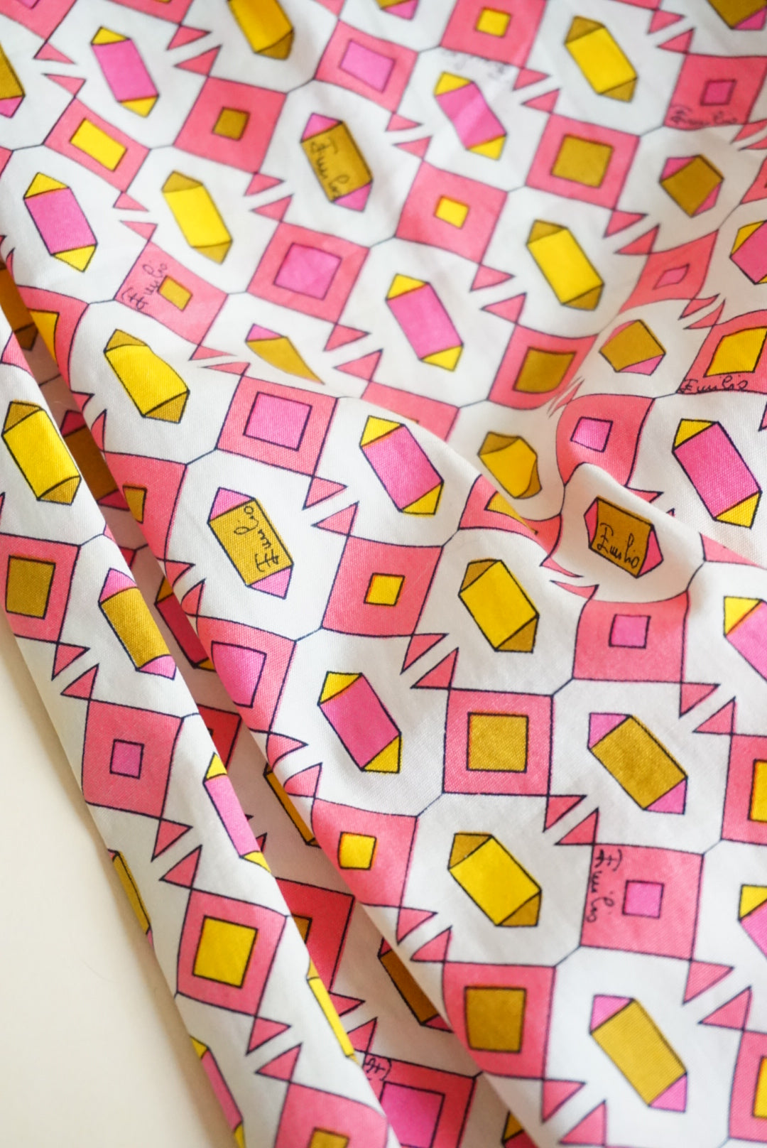 Emilio Pucci Vintage 1960’s Geometric Mod Sleeveless Tie Back Cotton Maxi - Size 8