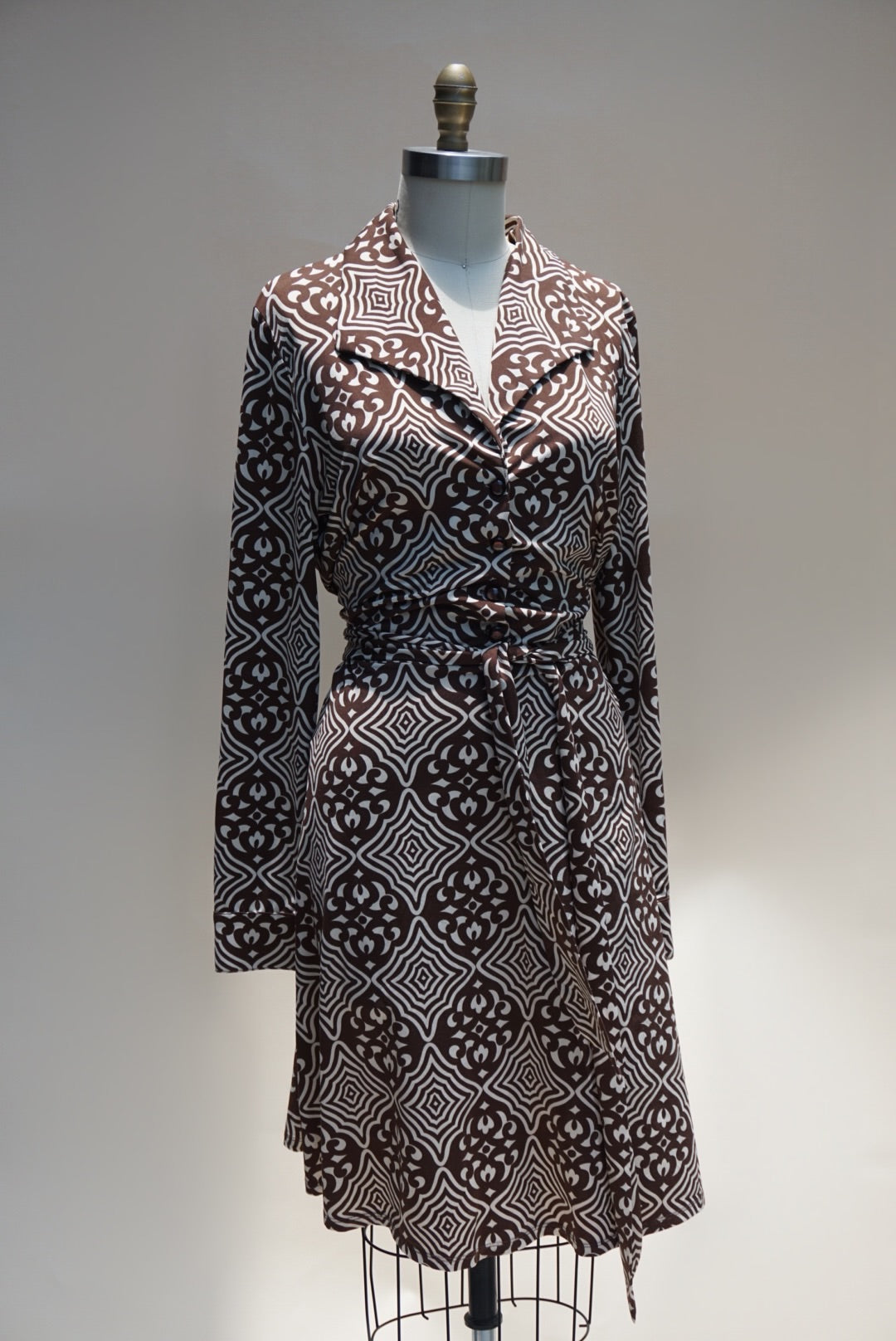 “INC” Vintage Printed Belted Polo Dress - Size XL