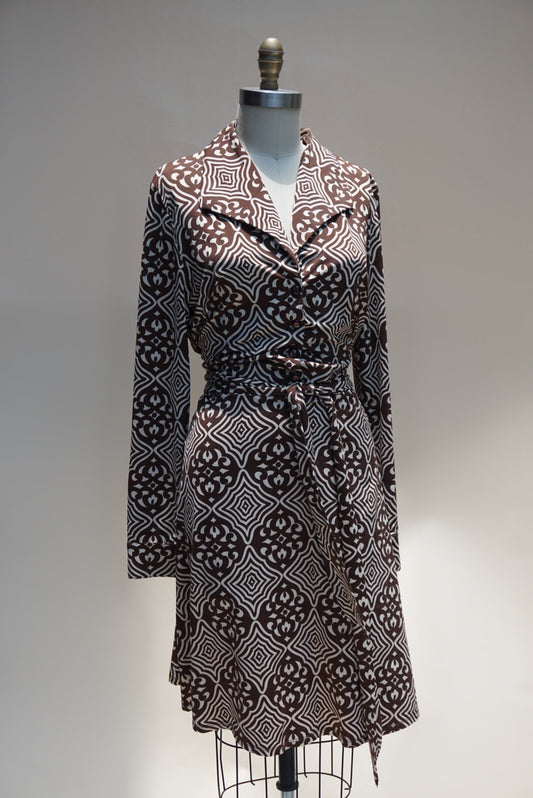 “INC” Vintage Printed Belted Polo Dress - Size XL