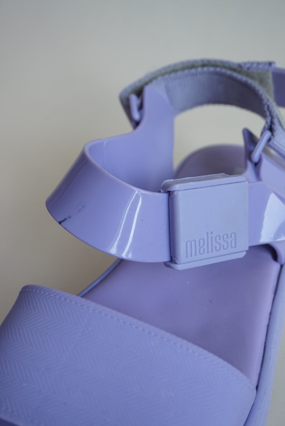 "Melissa" Lavender "Kick Off" Platform Sandals - Size 8