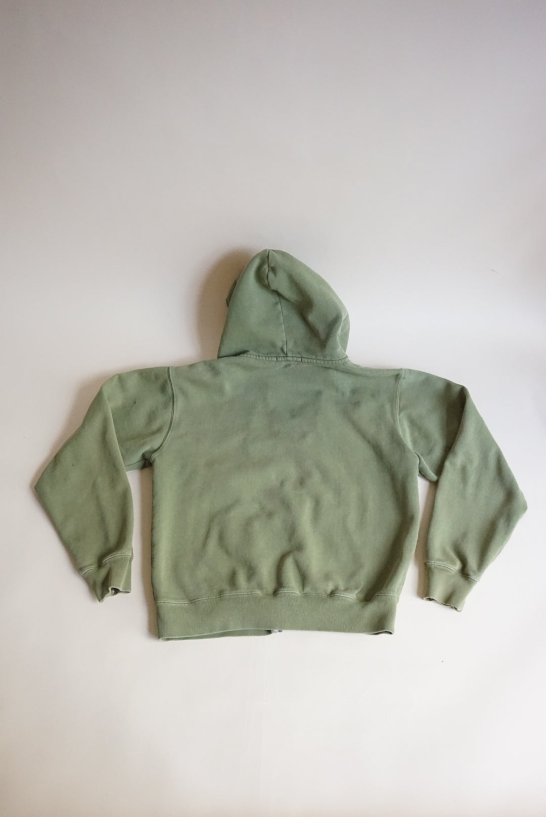 Brandy Melville Hoodie Green Oversized Heavyweight Zip Up Fade - Size One Size