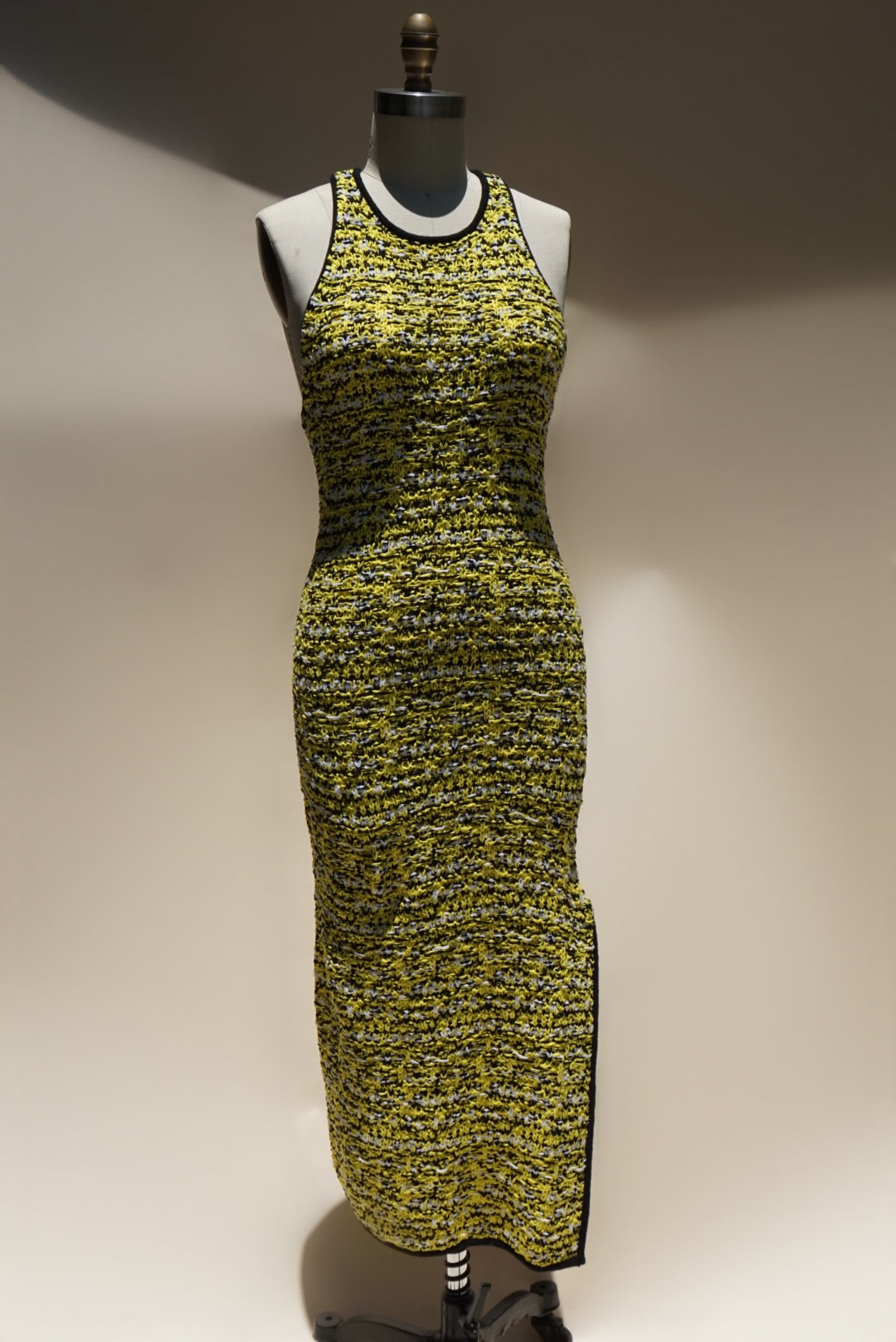 "Rag & Bone" Midi Crochet Yellow/Back Racer Back "Viola" Dress - Size XS