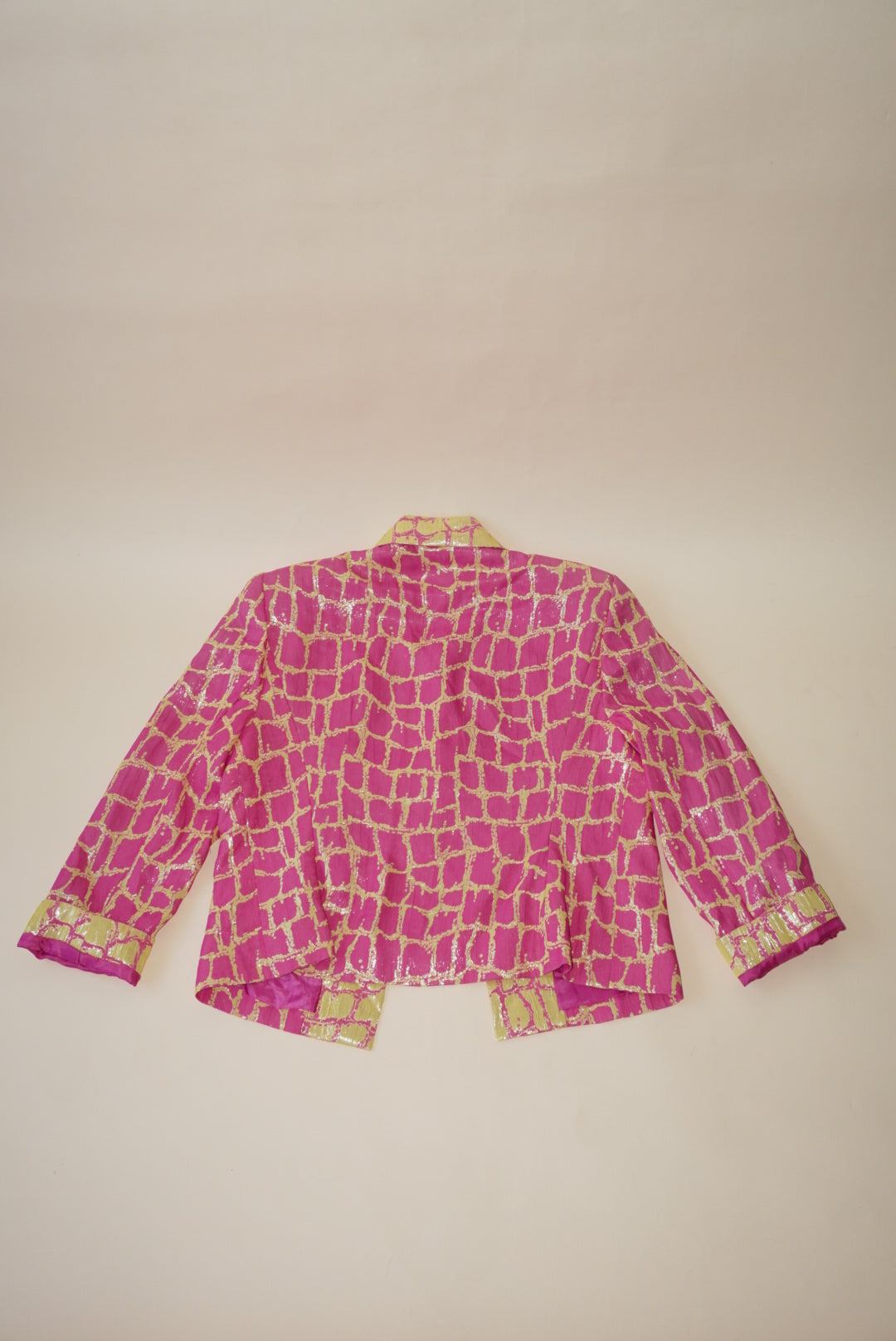 Claude Patrick Paris Pink & Yellow Reptile Blazer - Size 44