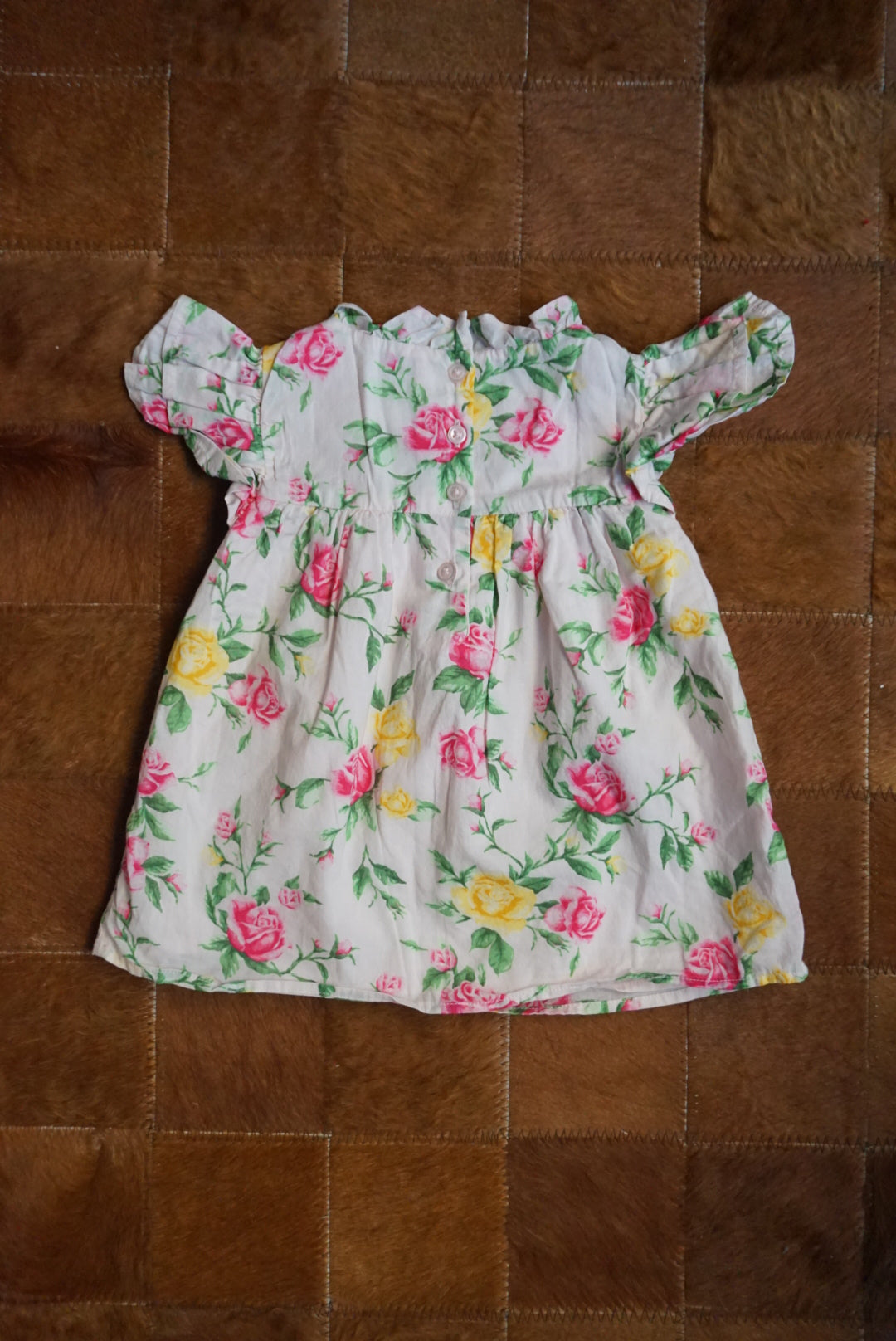 Janie & Jack Floral Ruffle Sleeve Coquette Top - Size Age 4