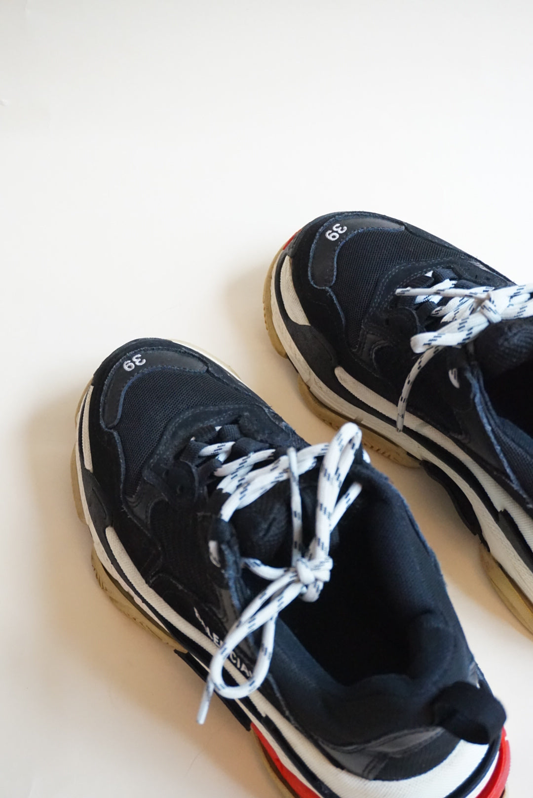 "Balenciaga" Triple S Mesh/ Leather Trainers - Size EU 39