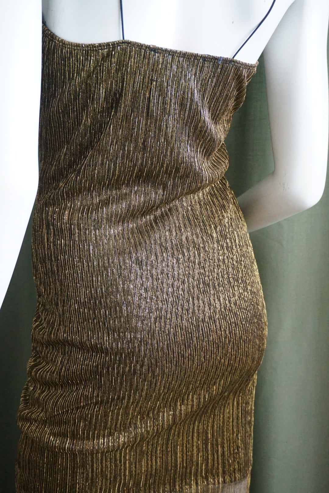 Akira Gold & Black Spaghetti Strap Dress - Size Large