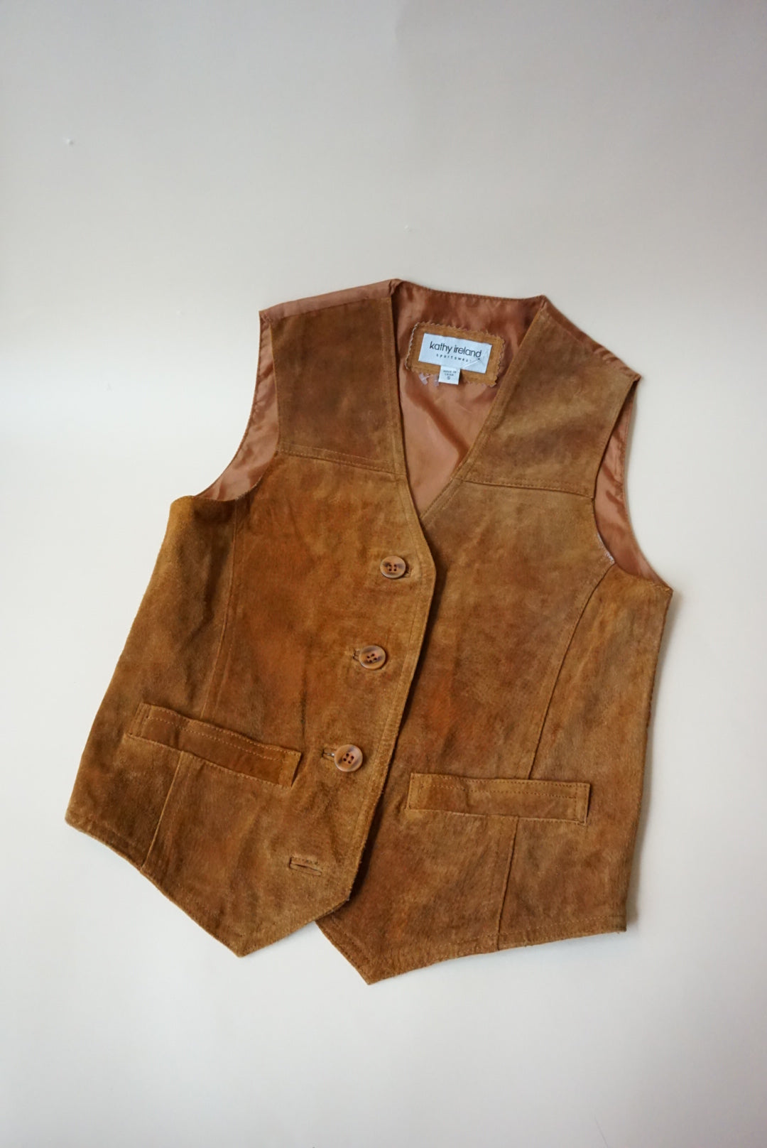 Kathy Ireland Suede Leather Western Vest - Size Small