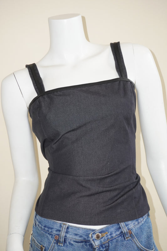 Unlabeled VTG Denim 1990s/Y2K square-neck corset camisole - Size 4