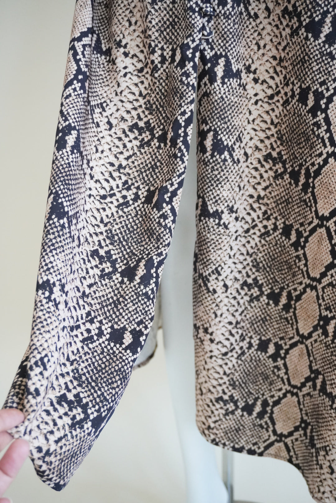 Zara Snake Print Front Slit Button Accents - Size Medium
