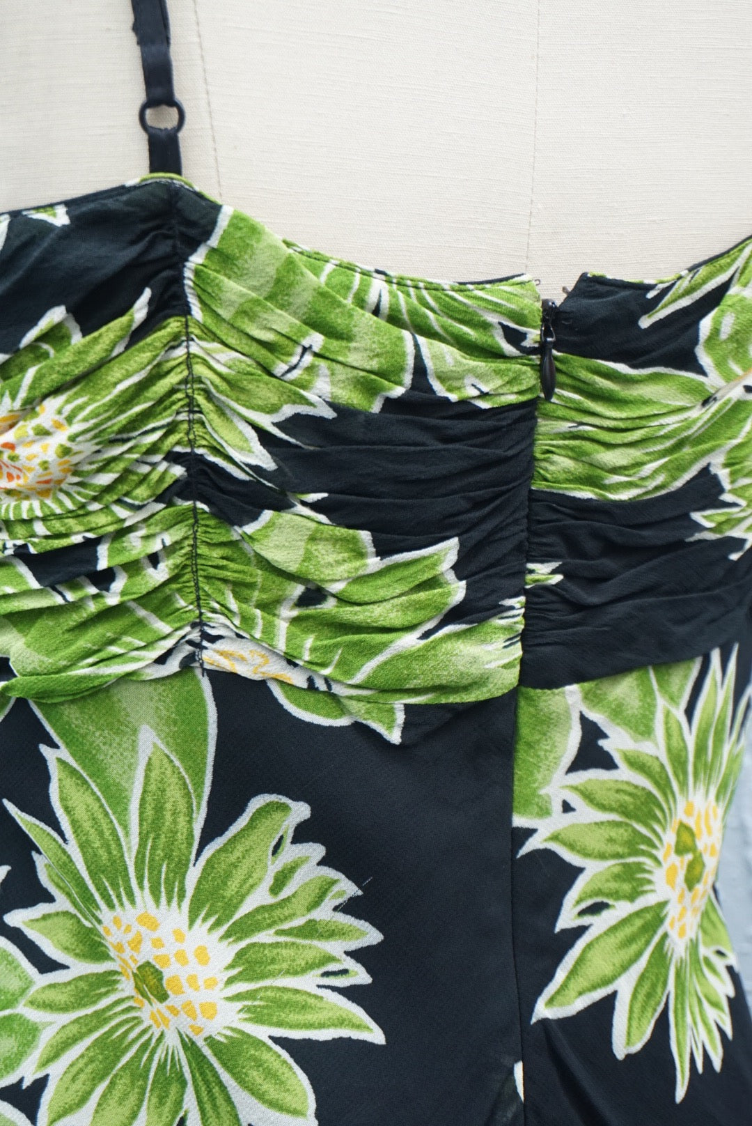 Eva Blue Beaded Floral Slip Dress - Size 12